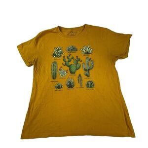 Cactus Plant Names Yellow Cotton Blend T-shirt Size M Fifth Sun S19